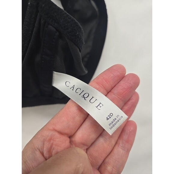 Cacique Boost Plunge Bra Seriously Sexy Metallic Black And Silver Sparkle 42D - Picture 9 of 10